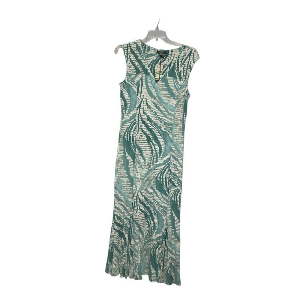 Tommy Bahama Aqua and White Printed Maxi Dress - Picture 5 of 10